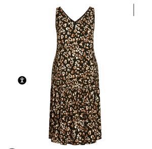 City Chic $109 Refinity Women's leopard Print Tiered Dress Safari Sz 16 NWT